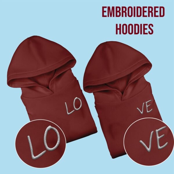 Personalised Couple Hoodies – Embroidery Print