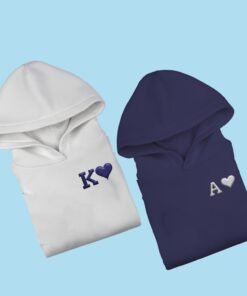 Personalised Couple Hoodies – Embroidery Print