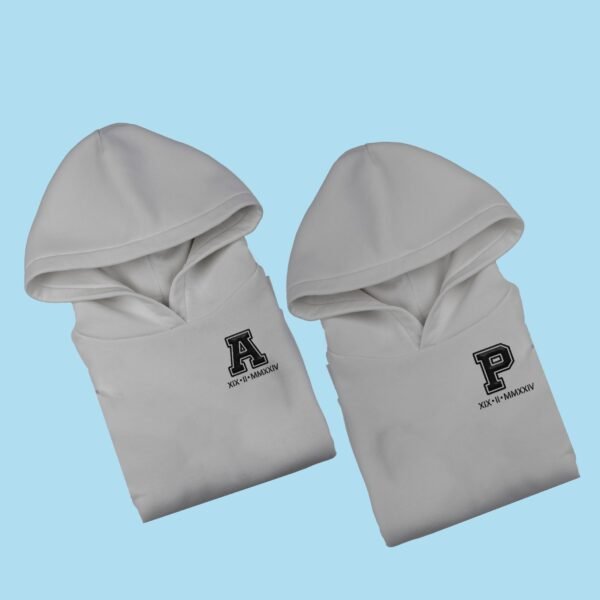 Personalised Couple Hoodies – Embroidery Print
