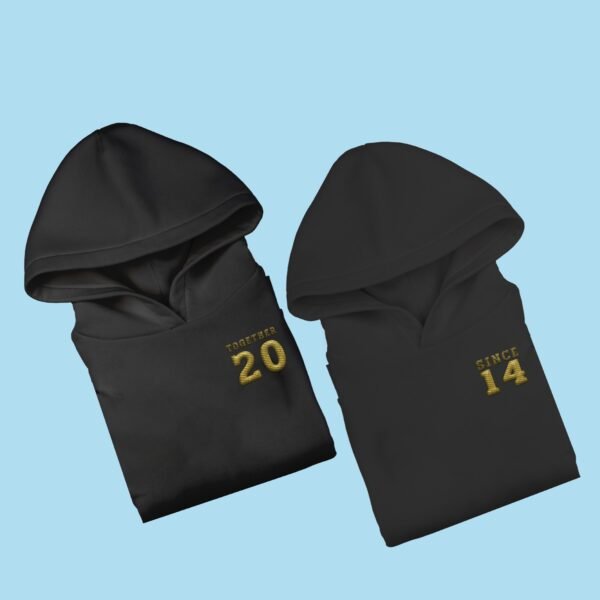 Personalised Couple Hoodies – Embroidery Print