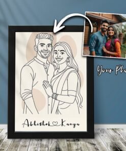 Couples Portrait Frames - Detailed Line Art Style - Gifts for Him & Her - Personalised Home Decor