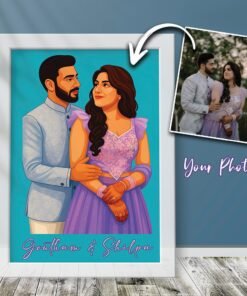 Couples Portrait Frames - Vector Pop Style- Gifts for Him & Her - Personalised Home Decor