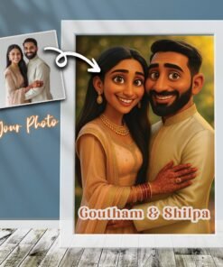 Couples Portrait Frames - Caricature Style - Gifts for Him & Her - Personalised Home Decor