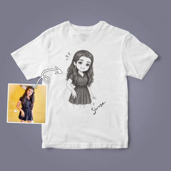 Kids Custom Photo T-Shirts - Kids Caricature Photo T-Shirts - Personalised Gifts for Kids