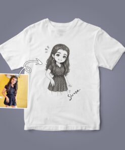 Kids Custom Photo T-Shirts - Kids Caricature Photo T-Shirts - Personalised Gifts for Kids