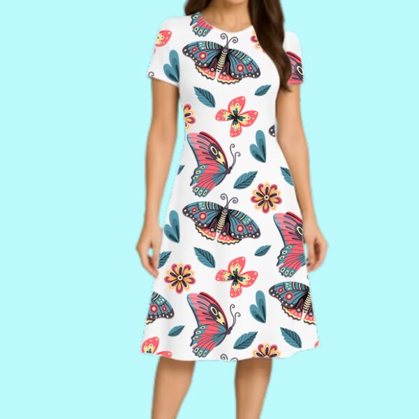 Personalized Women's Printed Line Dress - Printed with beauty, Women's Printed Line Dress