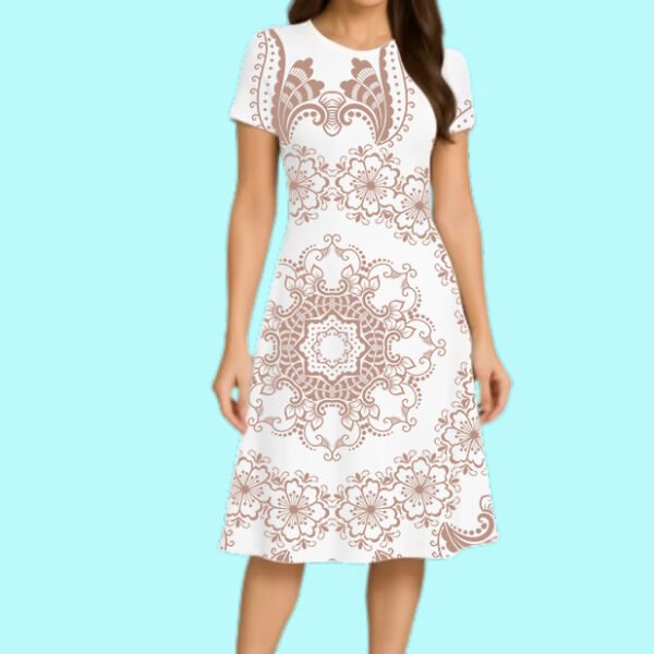 Personalized Women's Printed Line Dress - Printed with beauty, Women's Printed Line Dress